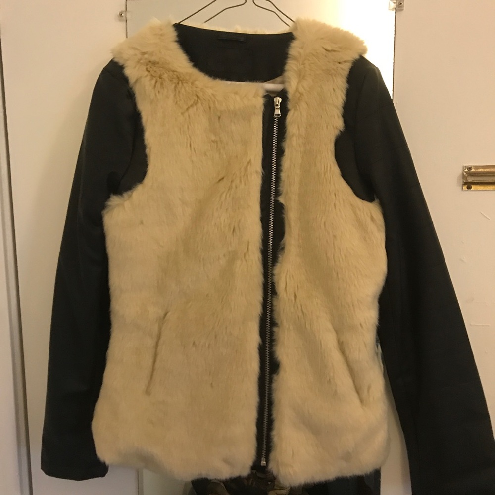 fur/leather jacket - Vila faux fur